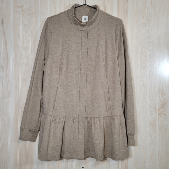 CAbi Weekend Topper Lightweight Tan Jacket Sz Lg - Picture 4 of 6